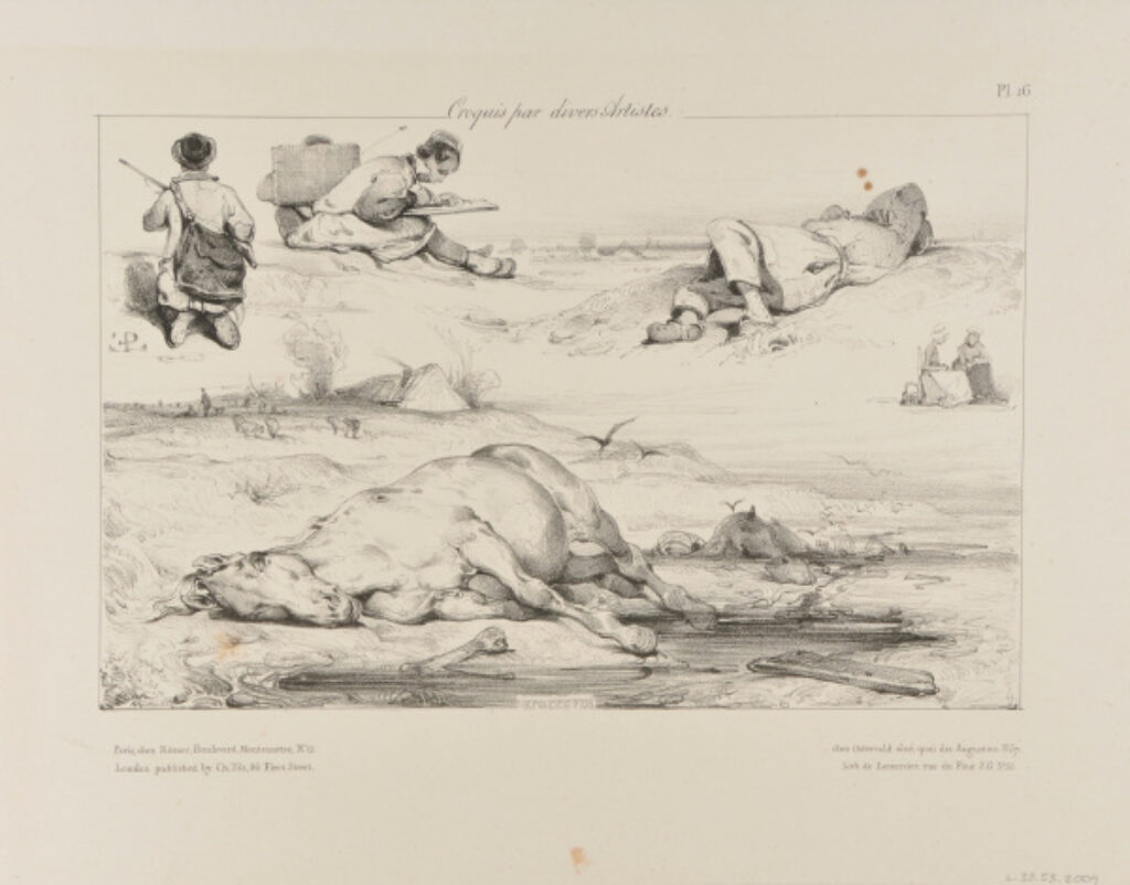 Sheet of Studies: Dead Horse, Seated Children etc.