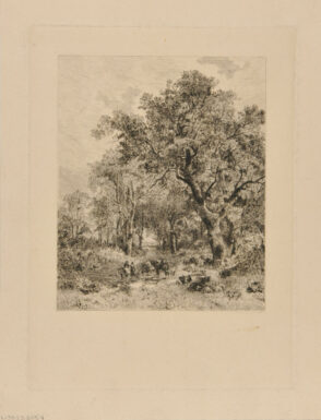 Landscape with Couple Tending Cattle in a Clearing of a Forest