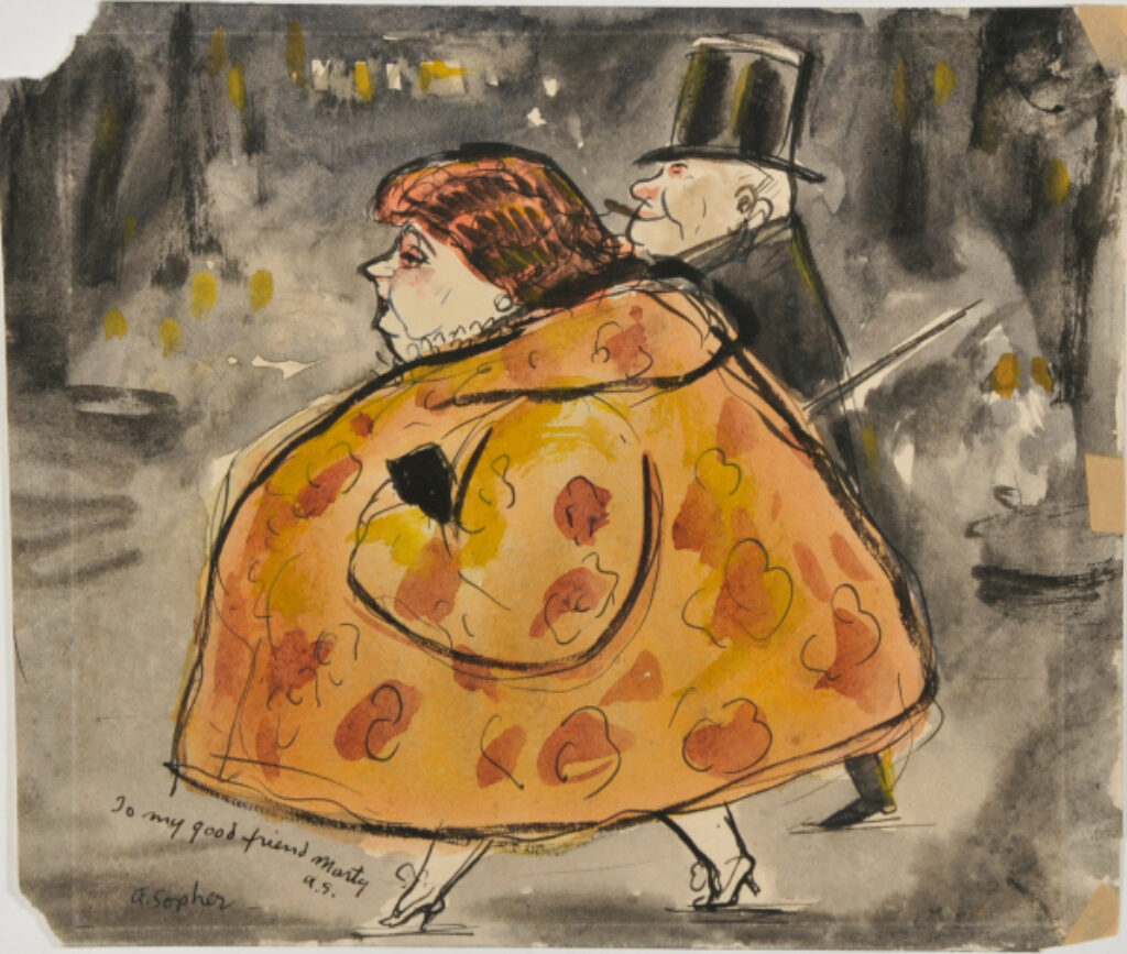 Caricature of a Couple in Evening Dress. Dedicated to Martenet