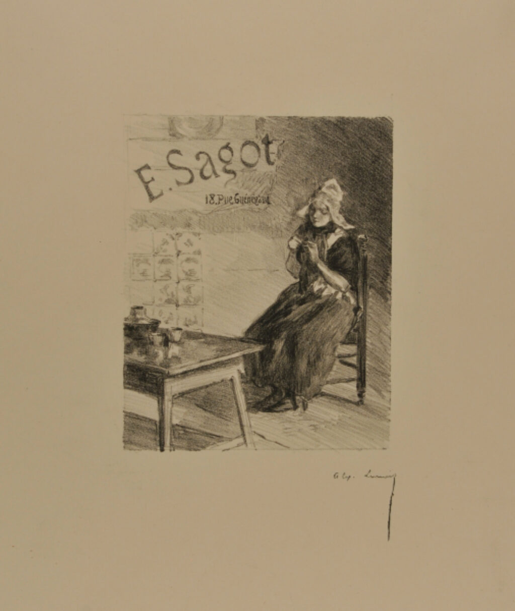 Card for Sagot: Woman Knitting