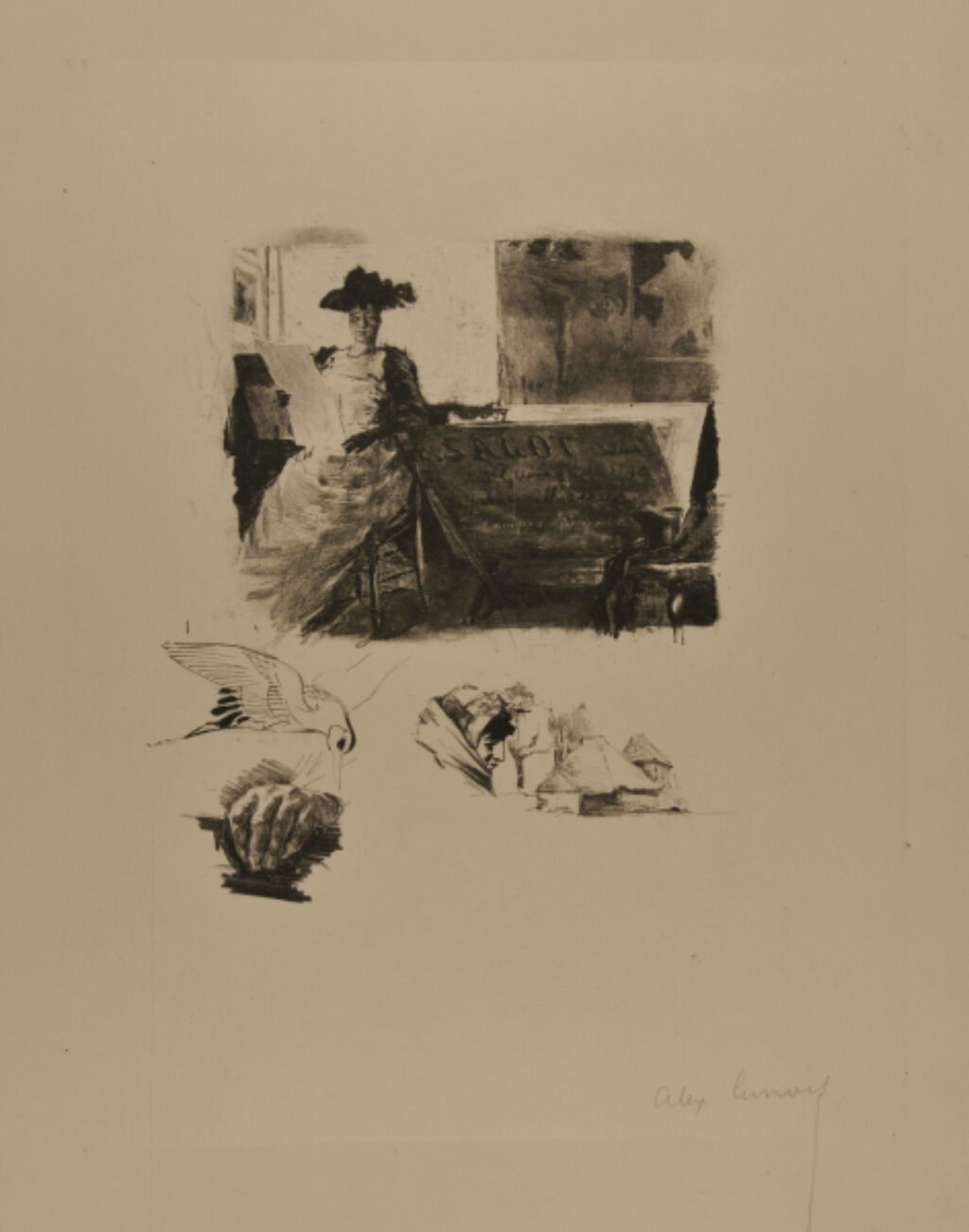 Card for Sagot: Woman Looking at Prints