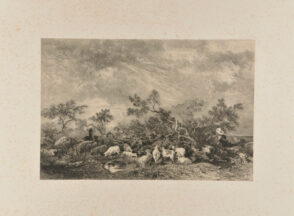 Sheep in a Stormy Landscape