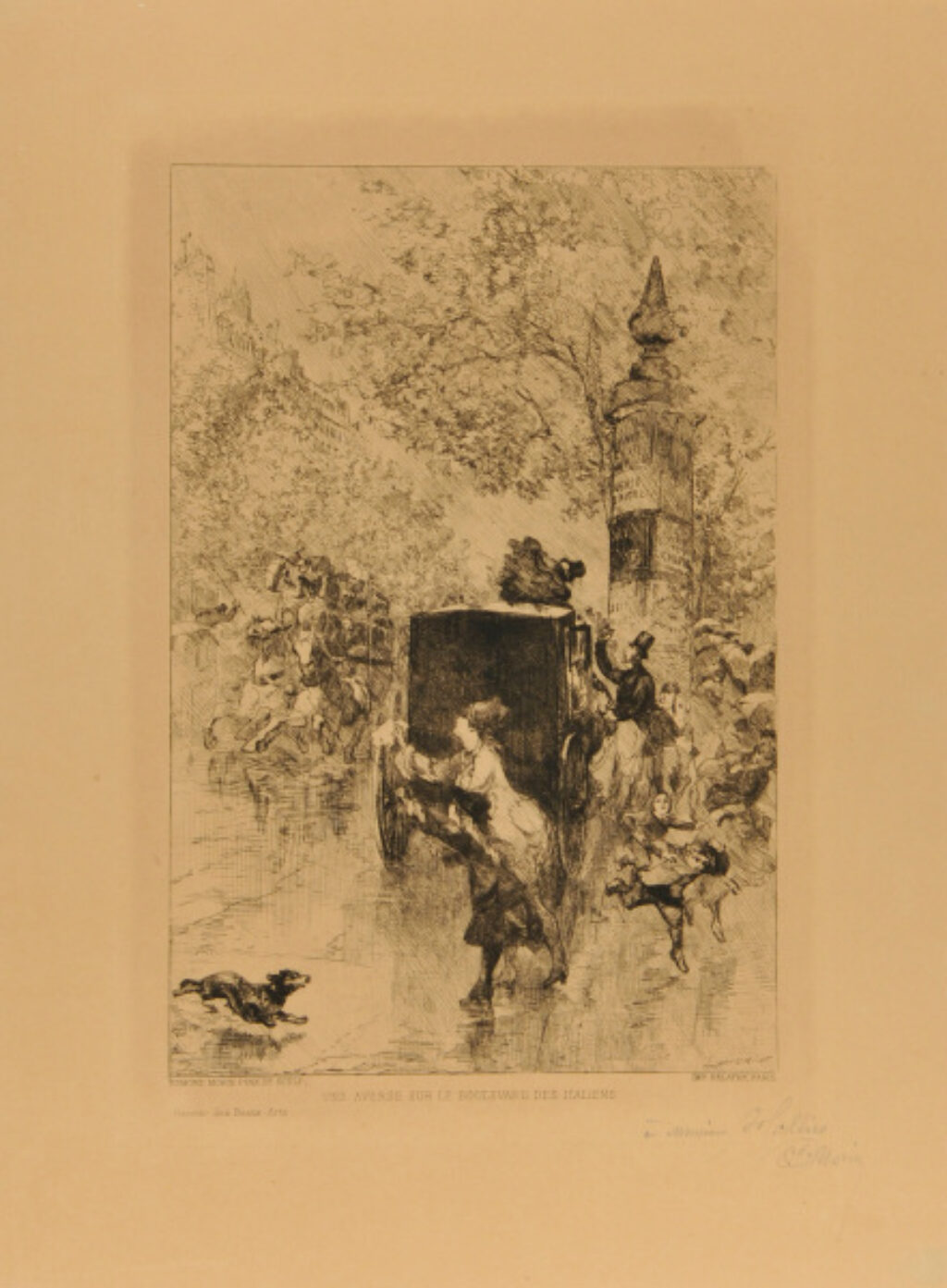 Une Averse sur le Boulevard des Italiens