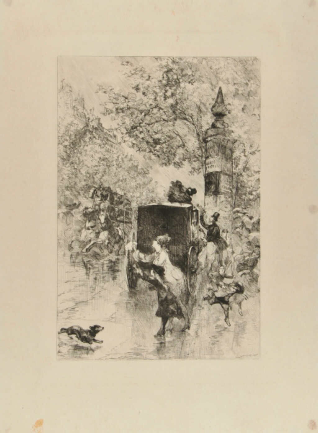 Une Averse sur le Boulevard des Italiens