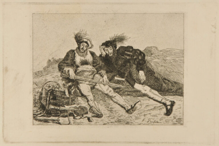 Two Cavaliers Sitting by the Roadside