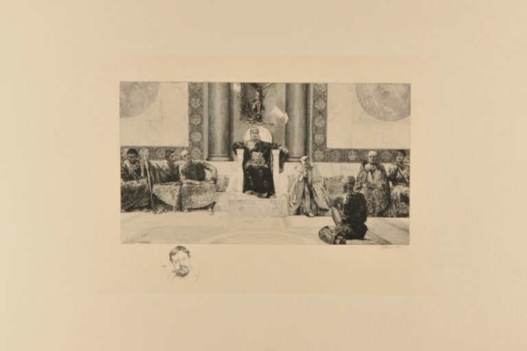 Messenger Addressing Queen and Her Court