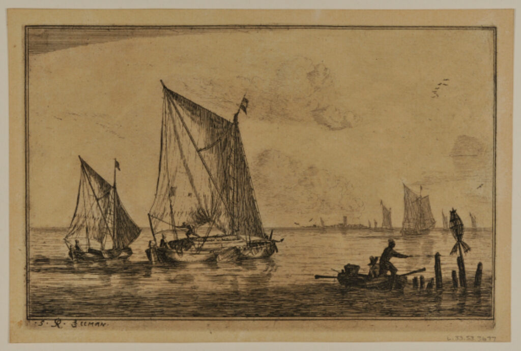 A “Duinopschuit,” a Smaller Sailing Boat, and a Rowing Boat