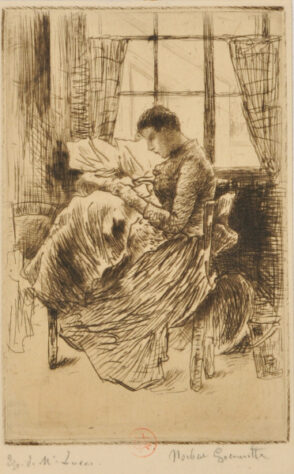 Nathalie Goeneutte cousant