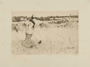 Femme dans la campagne parisienne