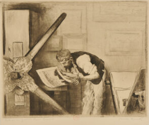 Henri Guérard à sa presse