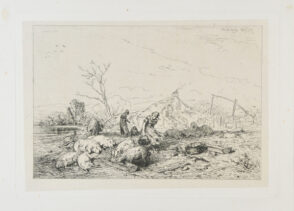 Paysage: Troupeau de cochons