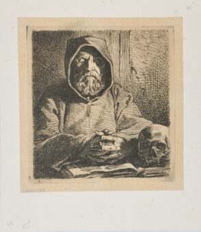 Tête de moine en prière