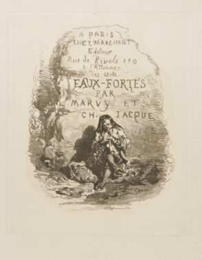 Title plate from the series “Eaux-fortes par L. Marvy et Ch. Jacque”