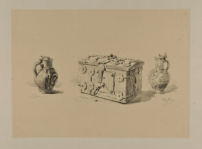 Two jars and a box with a key