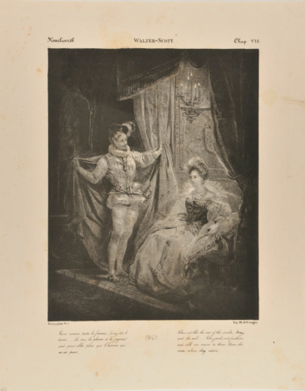 Leicester at Amy Robsart from Kenilworth, chap. VII, by Sir Walter Scott