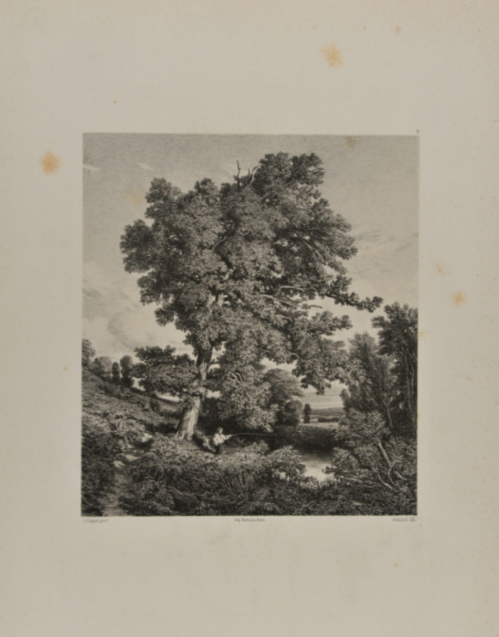 Landscape with Man Fishing under a Tree