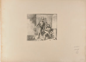 Un Officier surprend un hussard agenouillé