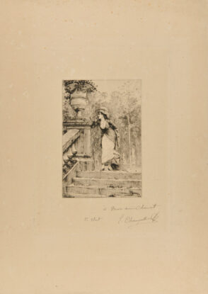 Woman on Steps in Park