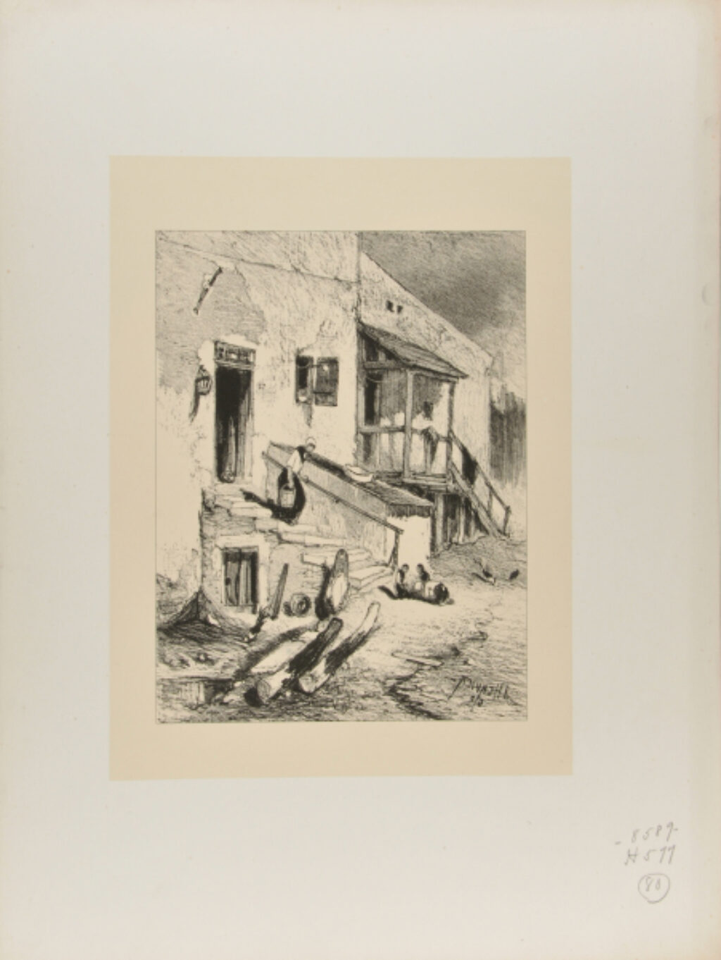 Maison avec deux séries de marches