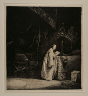 Priest Writing at an Altar