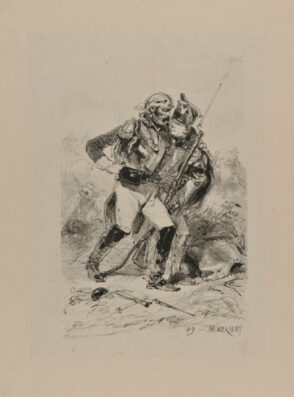 Young Man Helping Wounded Soldier