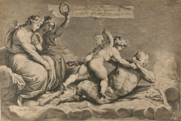 CUPID WRESTLING WITH PAN