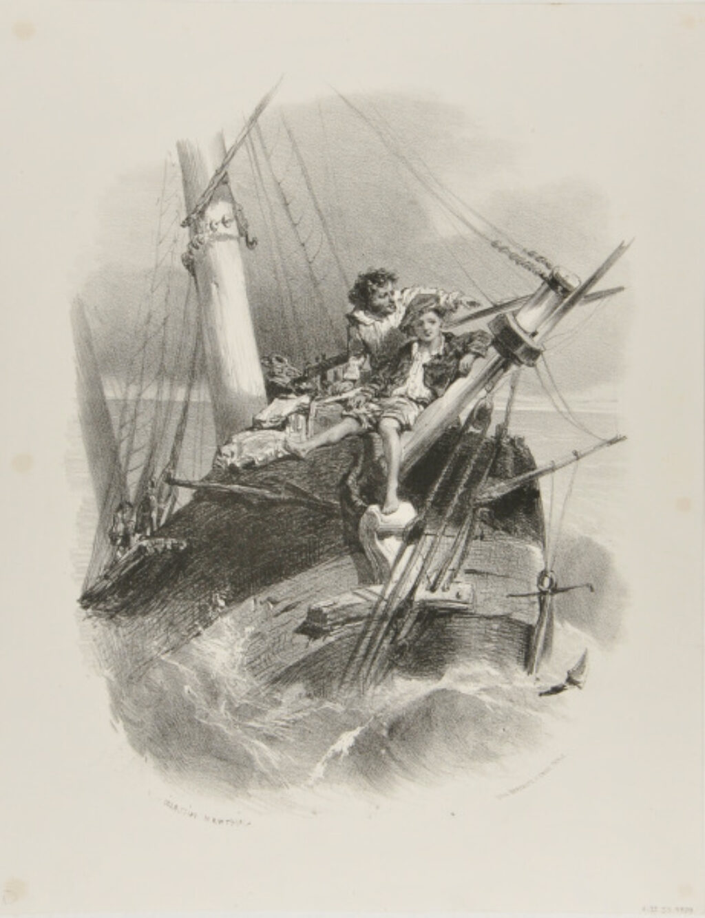 Two Men on a Shipwrecked Boat - Image 1