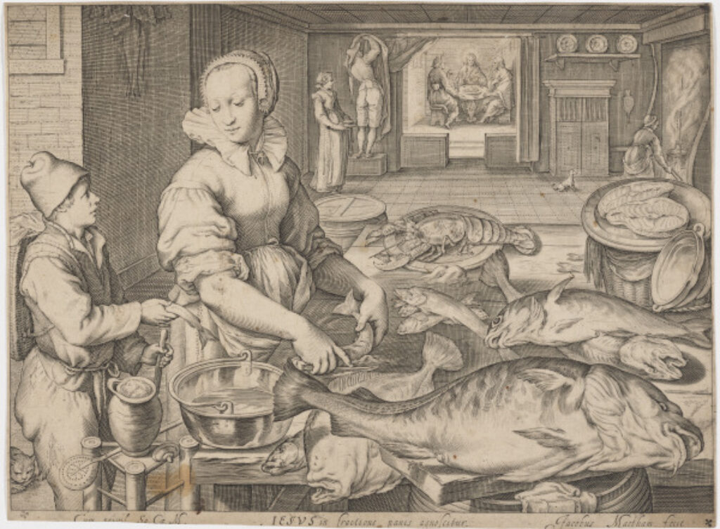 Dutch Woman at Table with Fish