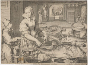 Dutch Woman at Table with Fish