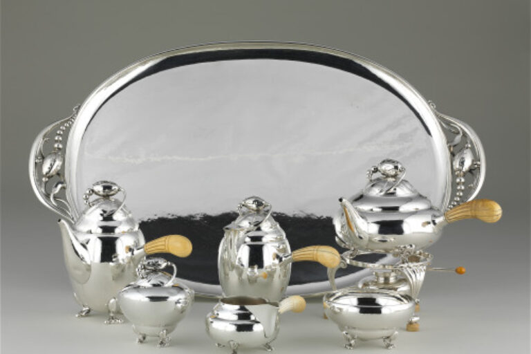 Seven-Piece Tea and Coffee Service with En Suite Tray