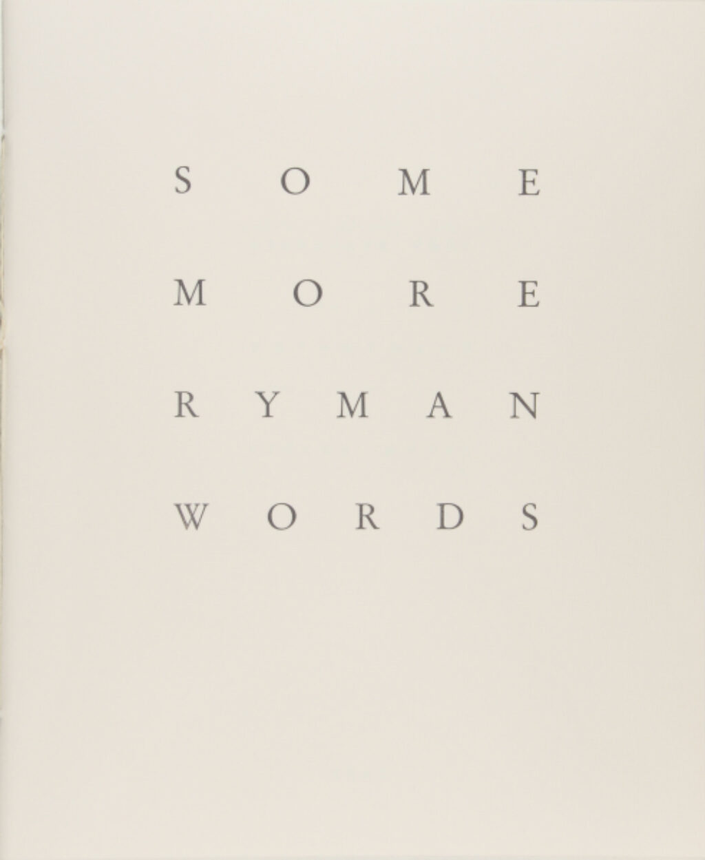 Some More Ryman Words
