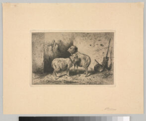 Two Sheep in a Stable