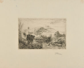 Cattle Fording a Stream