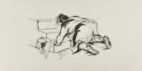 Woman Scrubbing Steps (recto); Woman Scrubbing Steps (verso)