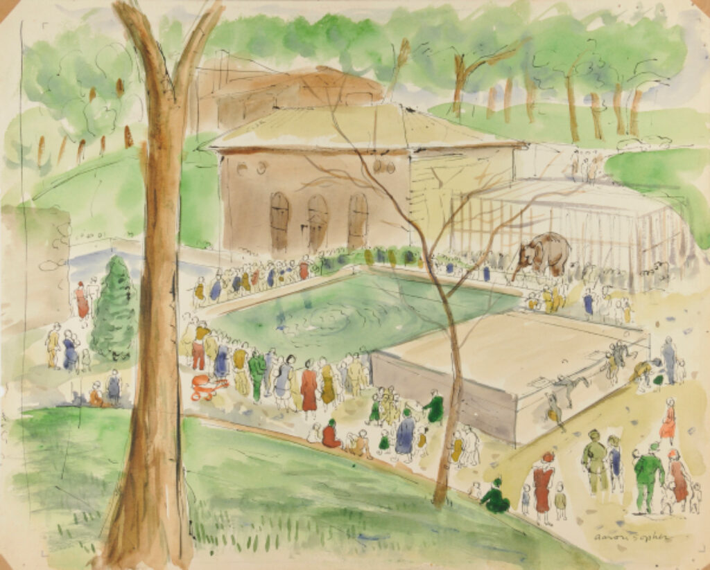 The Zoo (recto); Bust of a Man (verso)