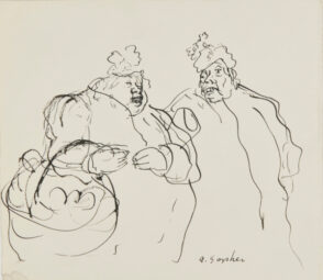 Two Large Women (recto); Market Scene (verso)