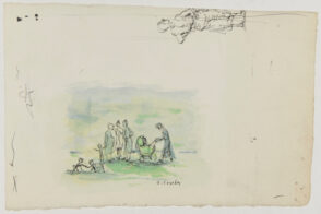 Park Scene (recto); Figure Studies (verso)