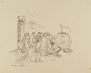 Crowd Gathering Around Police Scene