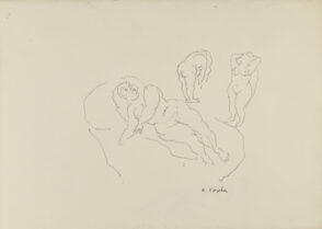 Three Nudes (recto); Partial Profile of a Man (verso)