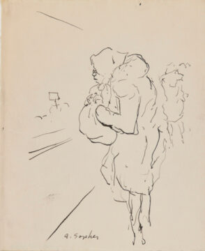 Old Woman Looking into a Store