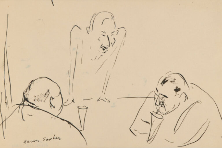 THREE MEN AT A TABLE