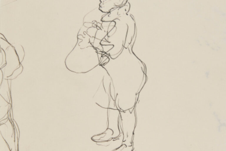 WOMAN STANDING IN PROFILE