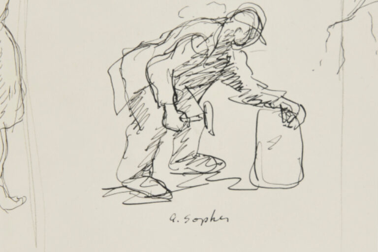 MAN BENDING OVER AN OBJECT