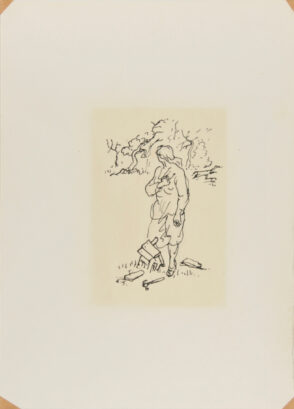 Woman with a Birdhouse, Looking into the Woods