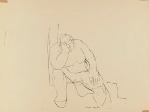 Tired Woman Sitting with Head in Hand