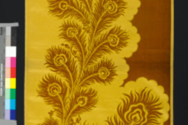 VOIDED CISELÉ VELVET WITH PEACOCK FEATHER MOTIF