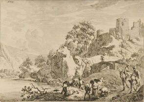 Landscape with People on Horseback