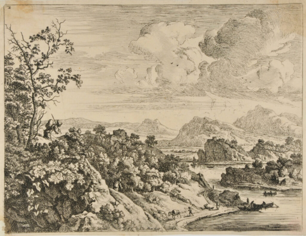 Man with a Pack on his Back at Left, with the Rhine Valley in the Distance - Image 2