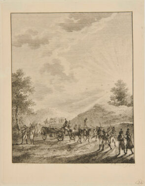 Soldiers and Artillery Wagon