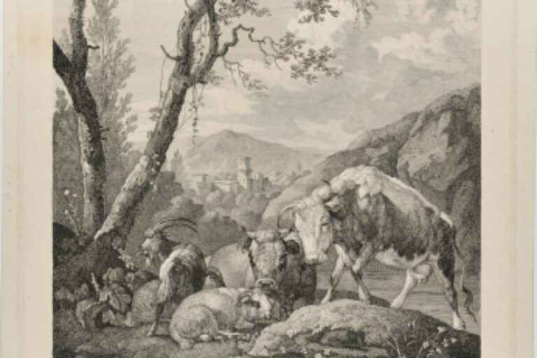 LANDSCAPE WITH CATTLE RESTING